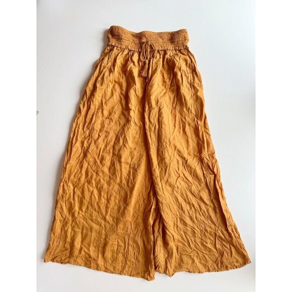 Aritzia WILFRED Nanterre Amber Earth Gold Modal Culottes Cropped Pants, Size S - Picture 1 of 15